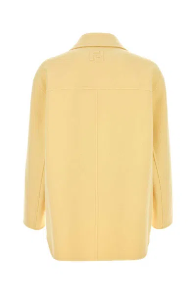 Fendi Yellow Flannel Blazer In Yellow