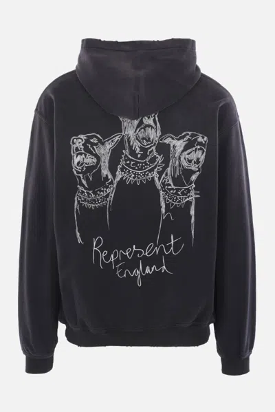 Represent Felpa Thoroughbred Dogs Oversize In Cotone Nero Uomo In Black