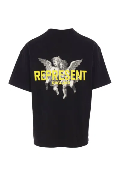 Represent Legacy Cherubs Cotton Graphic T-shirt In Black