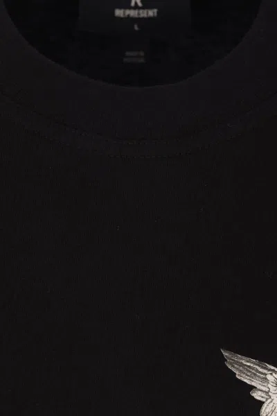 Represent Legacy Cherubs Cotton Graphic T-shirt In Black