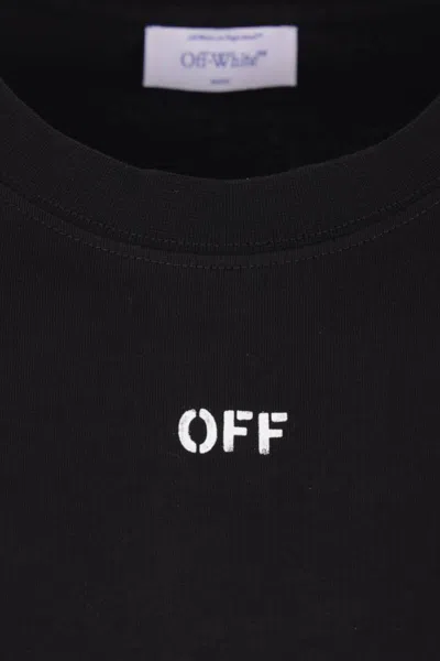 Off-white Graphic Print Crew Neck Cotton T-shirt In Black