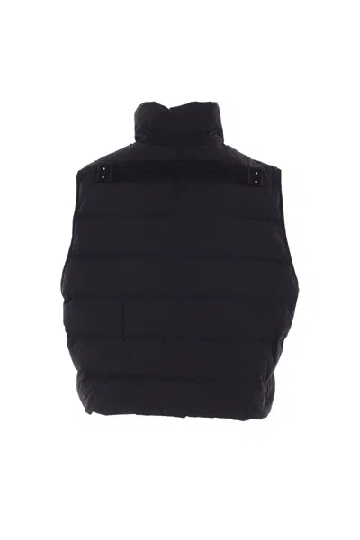Rick Owens Padded High Collar Vest With Side Pockets In Black