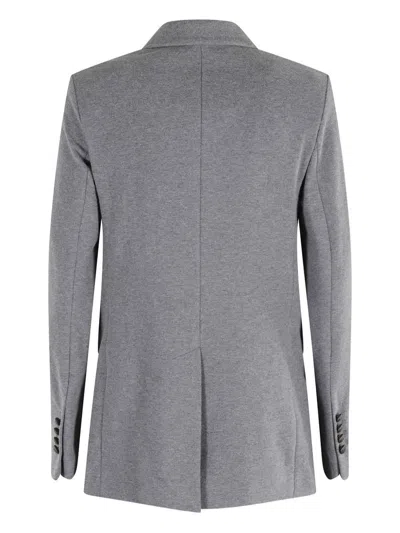 Circolo 1901 Double-breasted Grey Melange Blazer In Gray