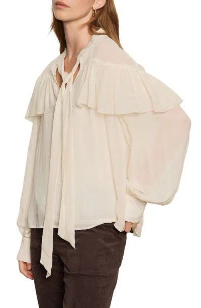 Sanctuary Fade Into You Ruffle Georgette Top In Neutral