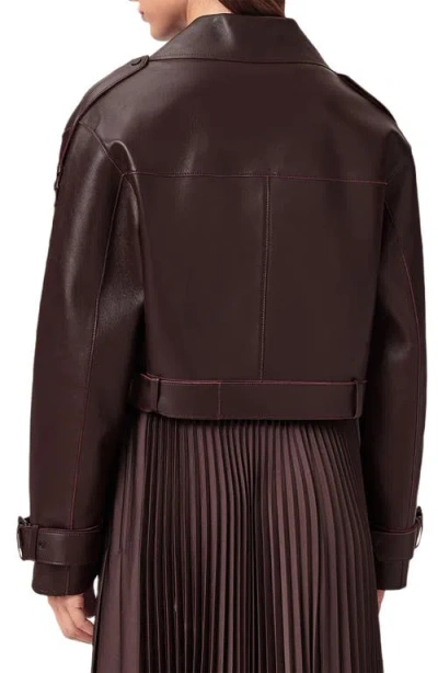 Allsaints Ophelia Bonded Leather Jacket In Brown