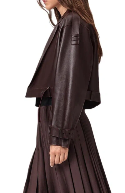 Allsaints Ophelia Bonded Leather Jacket In Brown