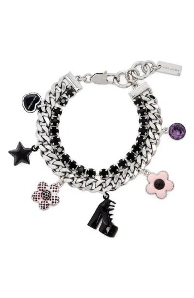 Marc Jacobs Mini Icon Dot Charm Bracelet In Metallic