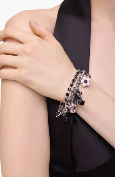 Marc Jacobs Mini Icon Dot Charm Bracelet In Metallic