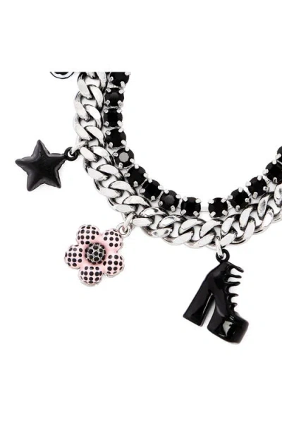 Marc Jacobs Mini Icon Dot Charm Bracelet In Metallic