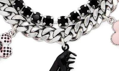 Marc Jacobs Mini Icon Dot Charm Bracelet In Metallic