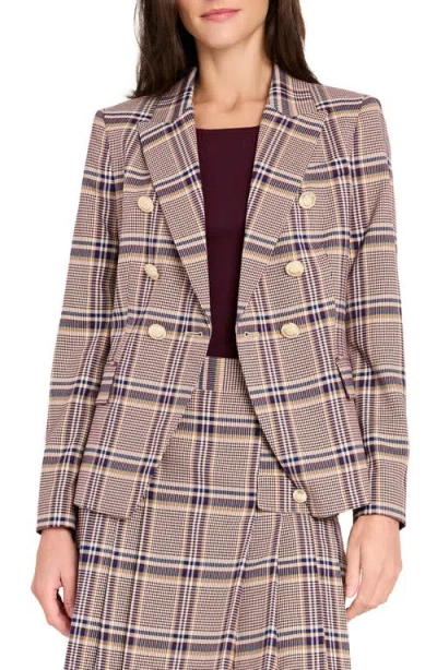 Tahari Asl Women's Plaid Double Breasted Blazer In Multi