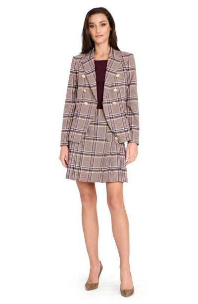 Tahari Asl Women's Plaid Double Breasted Blazer In Multi
