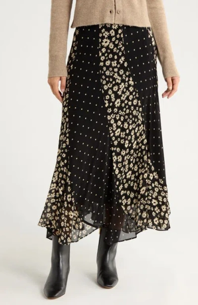 Rails Felina Mixed Print Midi Skirt In Black