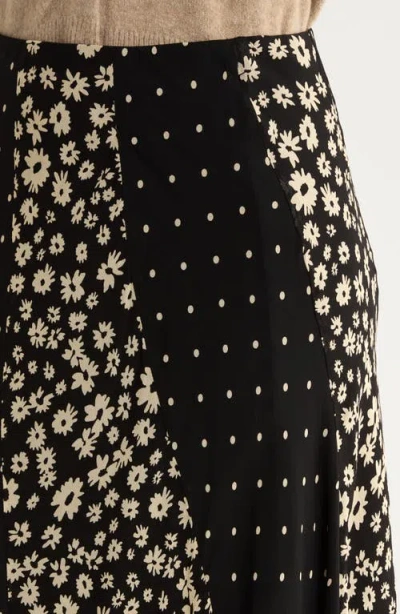 Rails Felina Mixed Print Midi Skirt In Black