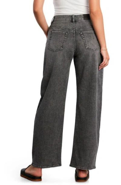 Hint Of Blu Ronnie Tie Front Barrel Leg Jeans In Gray