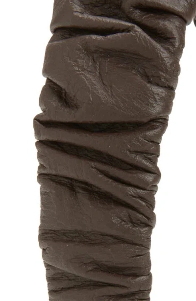 Lele Sadoughi Kelly Ruched Leather Headband In Brown