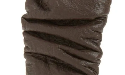 Lele Sadoughi Kelly Ruched Leather Headband In Brown