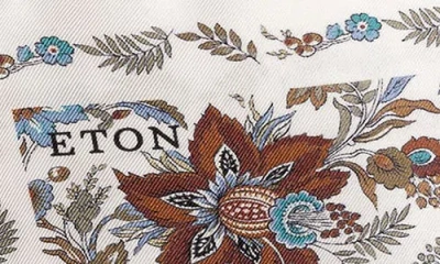 Eton Floral Silk Pocket Square In Neutral