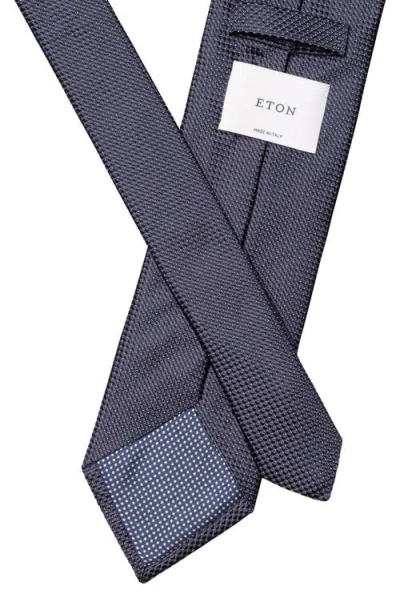 Eton Textured Solid Silk Tie In Blue
