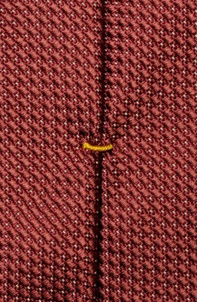 Eton Textured Solid Silk Tie In Brown