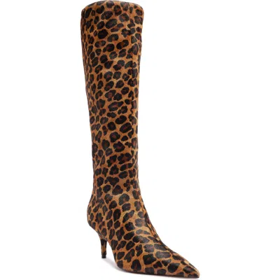 Arezzo Sasha Pointed Toe Knee High Boot In Animal Print