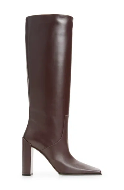 Alaïa Square Toe Tall Boot In Brown