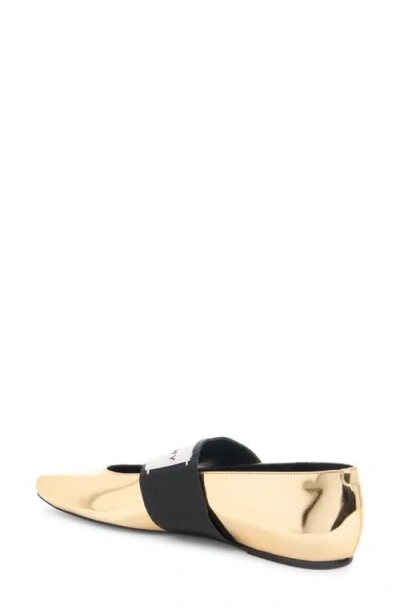 Givenchy Sliced Square Ballerinas In Mirror Effect Leather In Gold