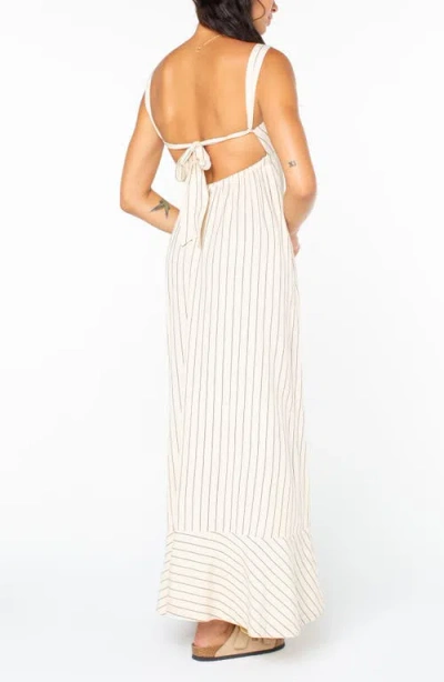 Roxy Wilder Coast Stripe Maxi Sundress In White