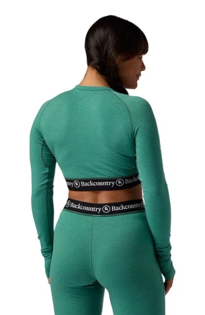 Backcountry Cedars Rws Merino Lt-wt Baselayer Cropped Crew Top In Green