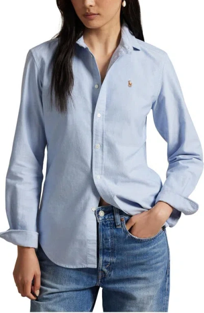 Polo Ralph Lauren Long Sleeve Linen Shirt Harbor Island Blue For Women