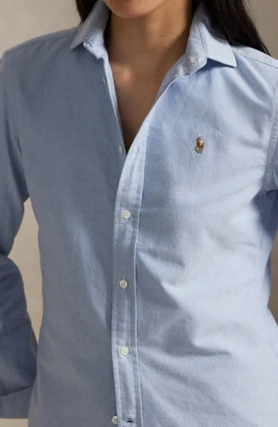 Polo Ralph Lauren Long Sleeve Linen Shirt Harbor Island Blue For Women