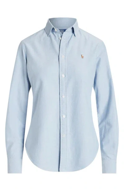 Polo Ralph Lauren Long Sleeve Linen Shirt Harbor Island Blue For Women