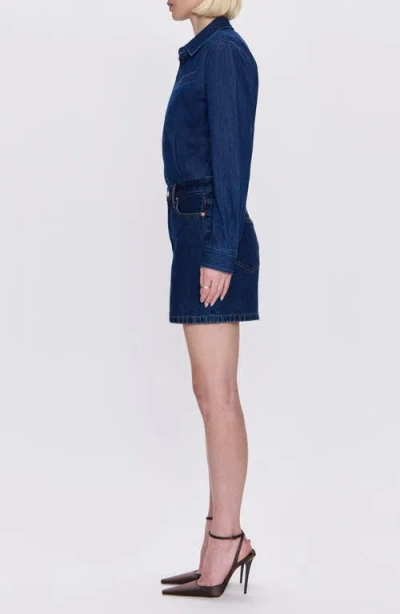 Pistola Pixie Long Sleeve Denim Minidress In Blue