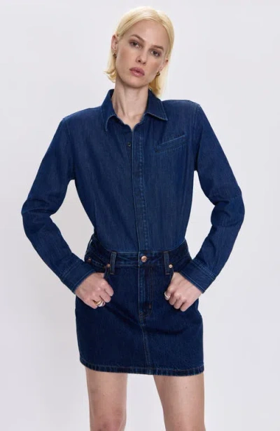 Pistola Pixie Long Sleeve Denim Minidress In Blue