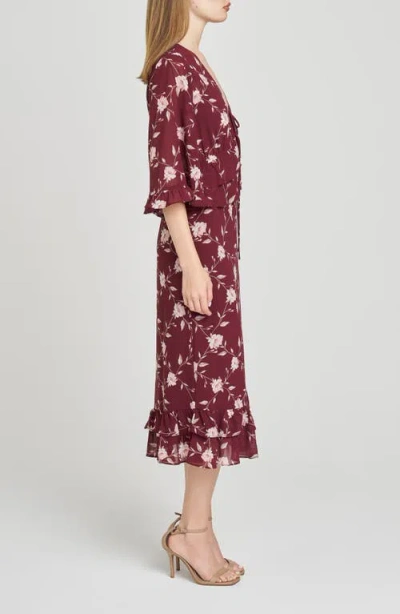 Wayf Ojai Midi Dress In Burgundy