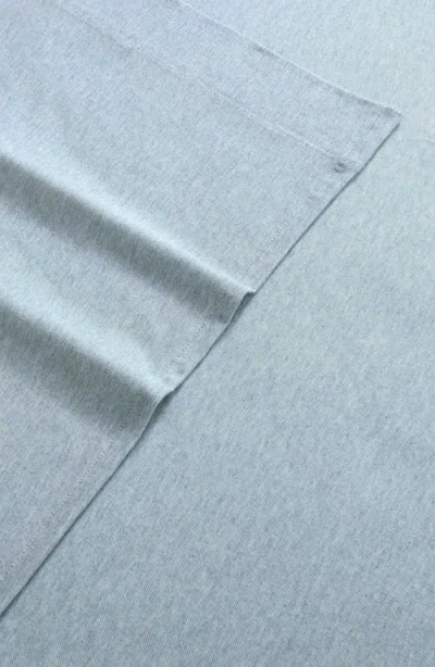 Calvin Klein Mélange Cotton Blend Jersey Sheet Set In Blue