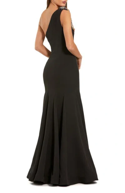 Mac Duggal 11843 Beaded Long Formal Mermaid Evening Gown In Black