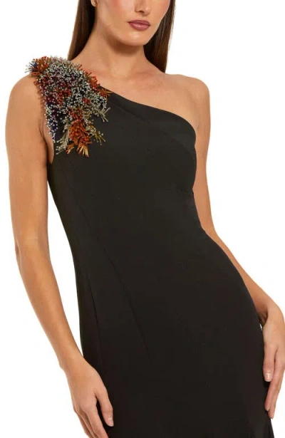 Mac Duggal 11843 Beaded Long Formal Mermaid Evening Gown In Black