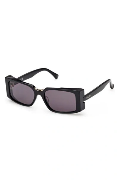 Max Mara Spark 54mm Rectangular Sunglasses In Black