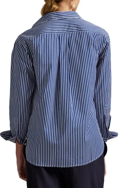 Polo Ralph Lauren Stripe Relaxed Fit Cotton Button-up Shirt In Blue