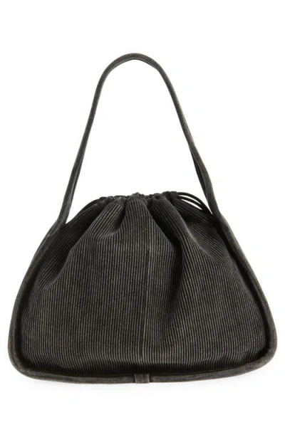 Alexander Wang Large Ryan Faded Rib Knit Hobo In Gray