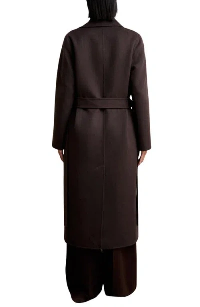 Reiss Chocolate Double-breasted Blindseam Coat Wool-blend In Gold