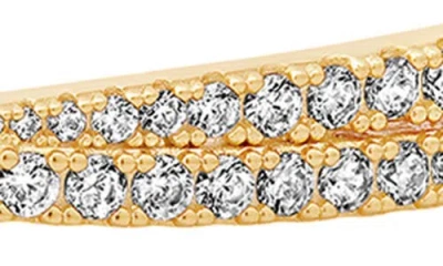 Crislu Luminous Crossed Cubic Zirconia Bangle In Gold