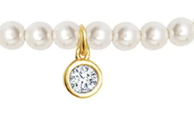 Crislu Cultured Pearl Anklet In Gold