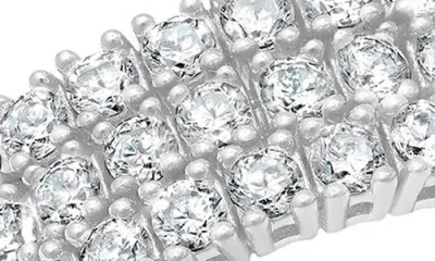 Crislu Graduated Adjustable Cubic Zirconia Ring In Metallic