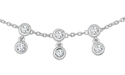 Crislu Tri Bezel Anklet In Metallic
