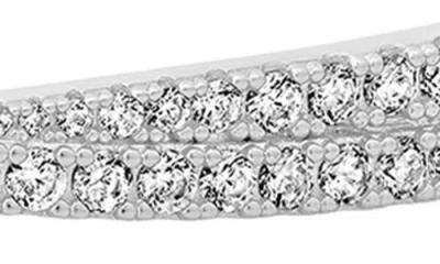 Crislu Luminous Crossed Cubic Zirconia Bangle In Metallic