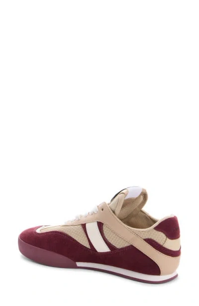 Chloé Kick Mixed Leather Retro Low-top Sneakers In Burgundy