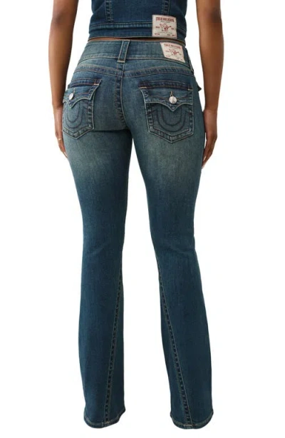 True Religion Joey Flap Pocket Low Rise Flare Jeans In Gold