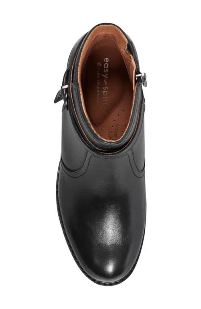 Easy Spirit Women's Carter Eflex Buckle Strap Block Heel Booties In Black